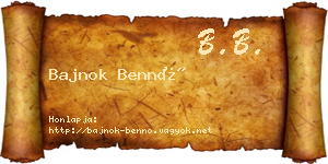 Bajnok Bennó névjegykártya